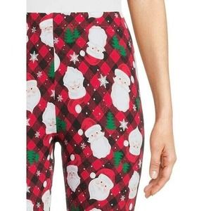 3/$20 No Boundaries Santa Leggings Pants Juniors XXXL 21 Faded Red Buffalo Check